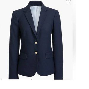 new J.CREW schoolboy satin lined gold button blazer jacket navy 2 12 `
